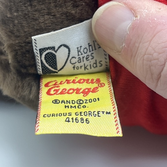 Gund Kohls Care Curious George Vintage Plush Red Shirt 2001 11" - Picture 6 of 7